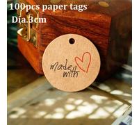 Icraft-Étiquette Cadeau De Remerciement En Papier Kraft,Conception De Rose Sirène,Lama Nairobi Orn,Carte À Suspendre Décorative Pour Fête De Mariage,Étiquette D'emballage - Type Made With Love 100pc