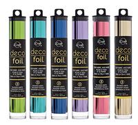 iCraft Therm O Web Deco Foil Lot de 6 paquets de feuilles de transfert - Champagne, Vert printemps, Turquoise, Bleu foncé, Lilas, Melon rose