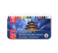 iCrayon Pastels solubles dans l'eau, ensemble d'artiste avec taille-crayon, palette et pinceau pour créations artistiques vibrantes 25 couleurs