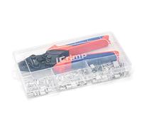 iCrimp CWR1522 Set d'outils pour câbles métalliques pour rampes de câbles, sertissage manuel à la presse & coupe avec 150 douilles en aluminium
