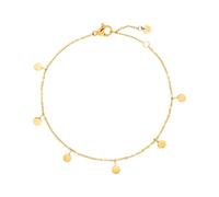 ICRUSH Moments Bracelet à breloques pour femme avec plaquettes étanches | Acier inoxydable plaqué or jaune 18 carats, bracelet en filigrane, réglable de 16/17,5/19 cm, pendentif rond élégant