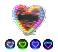 ICSTATION Kit d'entraînement à la soudure en forme de cœur avec lumière LED RVB Kit électronique pour école étudiant STEM Éducation et cadeau parfait pour votre amoureux