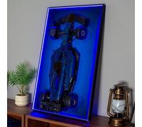 iCUANUTY Panneau mural avec lumières LED colorées RVB compatible avec Lego Technic Racing F1 42206 Voiture de course - Compatible avec la voiture Lego F1, support mural pour adultes (voiture non