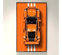 ICUANUTY Plaque murale d'affichage pour Lego Technic 42056 - Porsche 911 GT3 RS - Remorque murale de voiture de course compatible avec Lego Porsche - Idée cadeau pour les amateurs de support mural