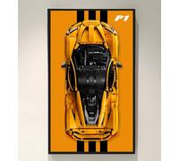 ICUANUTY Plaque murale d'affichage pour Lego Technic McLaren P1 1:8 42172, compatible avec Lego P1 McLaren - Idées cadeaux pour les amateurs de support mural de véhicule Lego - Plaque murale
