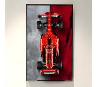 icuanuty Support Mural d'écran pour Lego Technic Ferrari SF-24 F1 Voiture de Course 42207, Compatible avec Cadre d'affichage de Voiture pour Lego Ferrari F1, Plaque Murale Uniquement ! 75 x 45cm