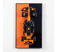 icuanuty Support mural pour écran compatible avec Lego Technic McLaren MCL39 F1 Car 42228, cadre photo mural compatible avec Lego Auto Display Cadre (pas de modèles) (noir et orange)