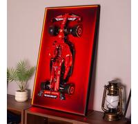 iCUANUTY Tableau mural avec lumières LED colorées RVB compatible avec Lego Technic Ferrari SF-24 F1 42207 - Compatible avec cadre d'affichage de voiture, support mural pour adultes (voiture non