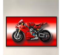 icuanuty Tableau Mural d'affichage pour Lego Moto Technic Ducati Panigale V4 S Moto 42202 - Crochet Mural pour Lego Moto 65 x 40 cm, décoration Adulte (modèle Non Inclus) (Rouge)