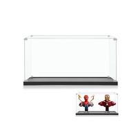 ICUANUTY Vitrine acrylique pour buste Lego Marvel : Iron Spider-Man 76326 + Iron Man MK4 76327 - Boîte d'affichage pour modèles de casque (42 x 15 x 21 cm) (boîtier d'affichage uniquement, pas pour