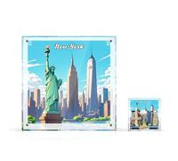 icuanuty Vitrine en acrylique compatible avec Lego 40519 Creator carte postale de New York Display - Vitrine murale anti-poussière pour le rangement et la présentation - 18 x 18 x 6,5 cm (vitrine