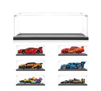 icuanuty Vitrine en acrylique compatible avec Lego Speed Champions Lightning McQueen 77255 - Boîte de rangement anti-poussière pour vitrine Lego 1/32 Dimensions de la voiture : 22 x 11 x 8 cm (sans
