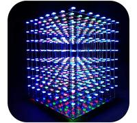 iCubeSmart 3D LED Cube Kit DIY Kit LED Light Cube DIY Electronics 8x8x8 Cube Kit pour Laboratoire D'électronique Cadeaux Créatifs Amateurs d'électronique Conception de Cours électronique (3D8S-MULTI)