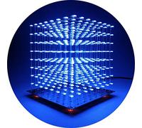 iCubeSmart LED Cube 3D8S-BLUE. Kit électronique à Monter (DIY). LED Cube 8x8x8. Nombreux Effets visuels animés. avec Un Logiciel de Modification et de création d'animation 3D. Apprendre à souder.