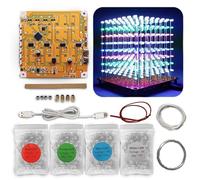 iCubeSmart Mini LED Cube. Kit électronique. avec des LED de Quatre Couleurs différentes. avec Un Logiciel de Modification et de création d'animation 3D. Apprendre à souder. (3D8MINI-MULTI4-FR)