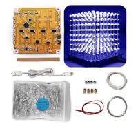 iCubeSmart Mini LED Cube. Kit électronique. avec des LED de Quatre Couleurs différentes. avec Un Logiciel de Modification et de création d'animation 3D. Apprendre à souder. (3D8MINI-BLUE-FR)