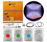 iCubeSmart Mini LED Cube. Kit électronique. avec des LED de Quatre Couleurs différentes. avec Un Logiciel de Modification et de création d'animation 3D. Apprendre à souder. (3D16MINI-MULTI4-FR)