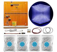 iCubeSmart Mini LED Cube. Kit électronique. avec des LED de Quatre Couleurs différentes. avec Un Logiciel de Modification et de création d'animation 3D. Apprendre à souder. (3D16MINI-BLUE-FR)
