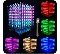 iCubeSmart RGB LED Cube. Kit électronique. avec des 4Pin LED de RGB. avec Un Logiciel de Modification et de création d'animation 3D. Apprendre à souder. (3D8RGB-FR)