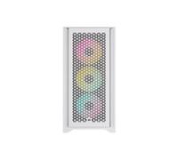 iCUE 4000D RGB Airflow - Mid tower - ATX étendu - panneau latéral fenêtré (verre trempé) - pas d'alimentation (ATX) - blanc authentique - USB/Audio
