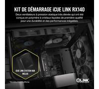 Icue Link Rx140 Ventilateurs 140Mm Pwm Avec Hub Système Icue Link-Roulement À Dôme Magnétique-Dual Pack-Noir