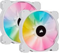 Icue Sp140 Rgb Elite Performance 140 Mm Kit De Deux Ventilateurs Avec Icue Lighting Node Core (Technologie Airguide,Huit Led Rgb Paramétrables,Silencieux Niveau Sonore 18 Dba) Blanc
