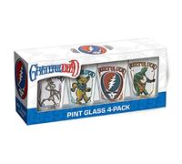 ICUP Grateful Dead Ensemble de verres à bière | Ensemble de verres à bière pour boire des boissons | Ensemble de grandes bières artisanales (icône rétro)