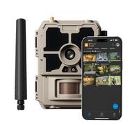 icuserver ICU CLOM Cam-S 4G Caméra de chasse d'extérieur avec transmission de téléphone portable et détecteur de mouvement - Vision nocturne, carte SIM et carte SD 16 Go incluse, angle d'objectif 62°