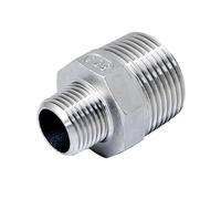 ICXLPMC 1/8" 1/4" 3/8" 1/2" 3/4" 1" 2" 3" 4" Male Reducer Hex Nipple 304 Stainless Steel Pipe Fitting Connector Coupler (3l4 to 3l8 inch)