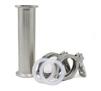 ICXLPMC 1PC Length 4 "-18" Grade Stainless Steel SUS304 Fitting Pipe OD 19-51 Homemade Ferrule Three Clips 50.5/64mm(1 pipex2x2,10 inches (254MM)_OD25 X FERRULE50.5)