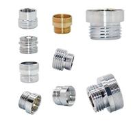 ICXLPMC 2pcs Brass 1/2inch x M16 M18 M24 M28 Thread Connector Silver Water Faucet Connector for Bathroom Kitchen(Brown)