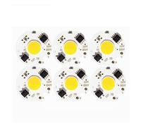 ICXLPMC 6Pcs/lot LED 3W 5W 7W 10W 12W COB Chip Lamp 220V Smart IC No Need Driver LED Bulb for Flood Light Cold White Warm White(Red,220V_3W)