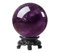 ICXLPMC Amethyst Ball Brazilian Purple Crystal Rough Stone Hand-Polished Seven-Star Array Home feng Shui Ornaments,50mm