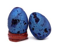 ICXLPMC Beautiful Color electroplated Agate Crystal Ball Egg Witchcraft Home Decoration (Color : Blue Plating, Size 10pcs)