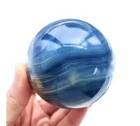 ICXLPMC Blue Agate Crystal Ball, Sphere Balls for Witchcraft and Decorative,Crystals and Stones Beginners Gift,Desktop Ornaments,60~70mm