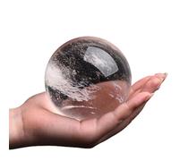 ICXLPMC Clear White Crystal Ball, Sphere Crystals Stone Polished Crafted Gemstones for, Witchcraft Halloween,Home Decorations,12cm