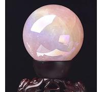 ICXLPMC Cristaux et pierres Boule de cristal galvanisée Revêtement aura Pierres précieuses Décoration d'intérieur Minéraux Ornements Polis Artisanat Cadeaux 1 pièce QINTINYIN Home Collections (Taille