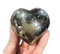 ICXLPMC Crystal Beauty Chalcopyrite Quartz Heart Polished Stone Gemstones and Minerals (Size : 130-140g)