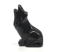 ICXLPMC Crystal Statue Black Obsidian Stone Carving Home Decor Animal Ornament
