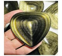ICXLPMC Pierres précieuses et cristaux 100-250 g obsidienne dorée naturelle œil de chat cristal de quartz, décoration en forme de cœur, cadeau QINTINYIN Home Collections (taille : 100-150 g)