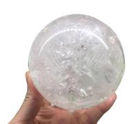 ICXLPMC Quartz White Calcite Crystal Sphere Ball for Witchcraft and Decorative Balls,Crystals and Stones Beginners Gift,9cm