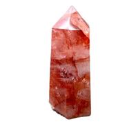 ICXLPMC Red Glue Flower Crystal Single tip Point Column Wand (Size : 300-400g)