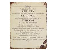 ICXLPMC Wisdom to Know the Difference Metal Tin Sign 8 X 12 in Serenity Quote Wall Hanging for Garage Patio