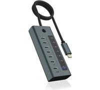 Raidsonic Icy Box Hub USB IB-HUB1457-C31 – USB 3.2 Gen 1 (3.1 Gen 1) Type-C 10000 Mbit/s – Bleu/Gris
