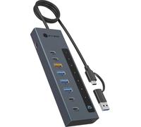 Raidsonic Icy Box Hub USB IB-HUB1743-CPD 9-en-1 2x USB-C 4x USB-A 100W PD 10Gbit/s Aluminium