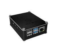 ICY BOX Boîtier Raspberry Pi 4 IB-RP110 – Aluminium et acrylique interchangeable, grille aérée – Noir
