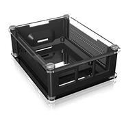 ICY BOX Boîtier Raspberry Pi pour Raspberry Pi 3 B+, Transparent, 3 dissipateurs, Ouverture du Ventilateur, Noir 60473