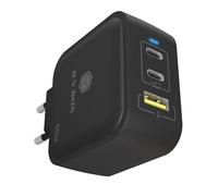 ICY BOX Chargeur GaN 65W - USB-C et USB-A, Power Delivery 3.0, fonction de charge rapide, compact et léger, 2 ports USB-C, 1 port USB-A, pour smartphones, tablettes et ordinateurs portables - IB-PS103