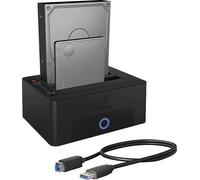 ICY BOX Dual HDD / Hard Disk Docking Station USB 3.0 pour SATA 2,5 pouces & 3,5 pouces, Station de clonage de disque dur & lecteur, Adaptateur, Externe, Noir, IB-1232CL-U3