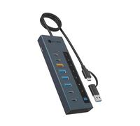 ICY Box, Hub USB C/A 9 en 1, 2 Ports USB-C et 4 Ports USB-A, 10 Gbit/s, 100 W PD, 20 W Port de Charge, Aluminium, Adaptateur d'alimentation 12 V/4 A, IB-HUB1743-CPD